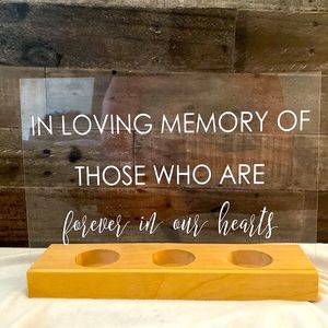Memorial sign for wedding/special events